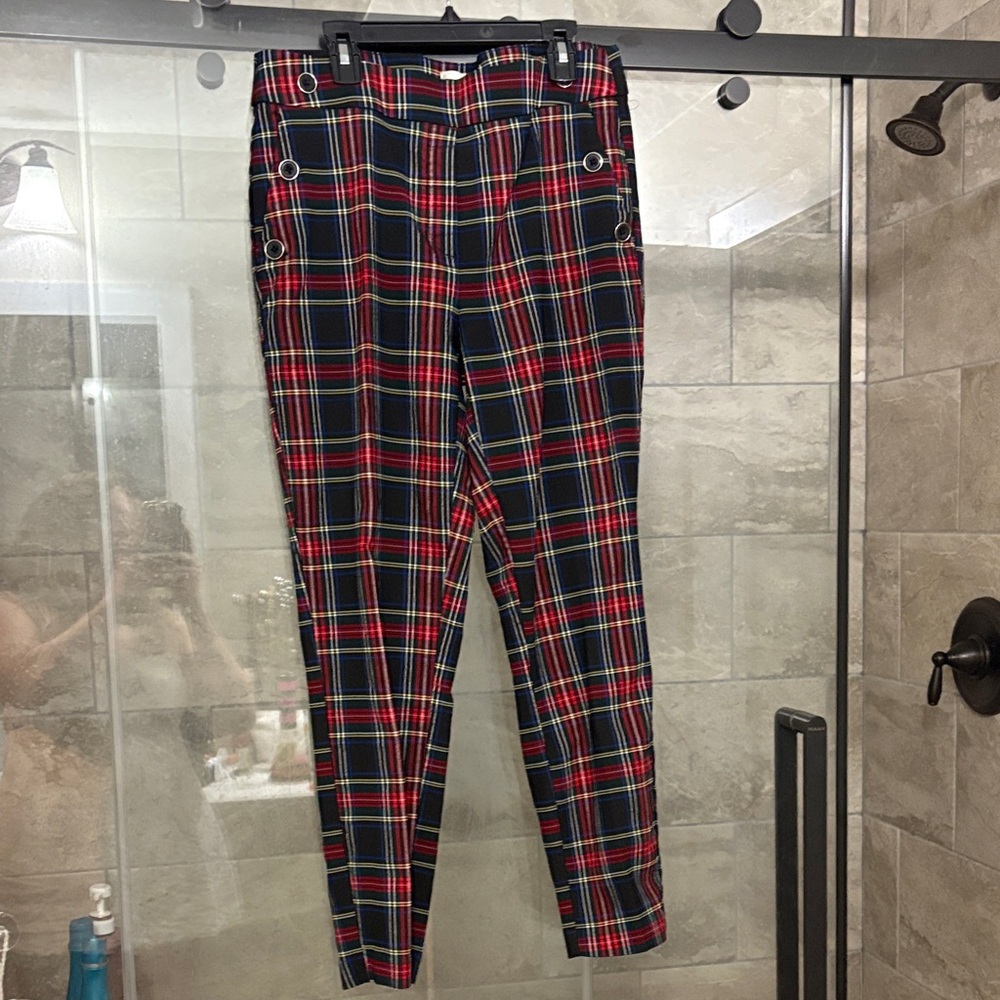Jules & Leopold Red Plaid Cropped Pants